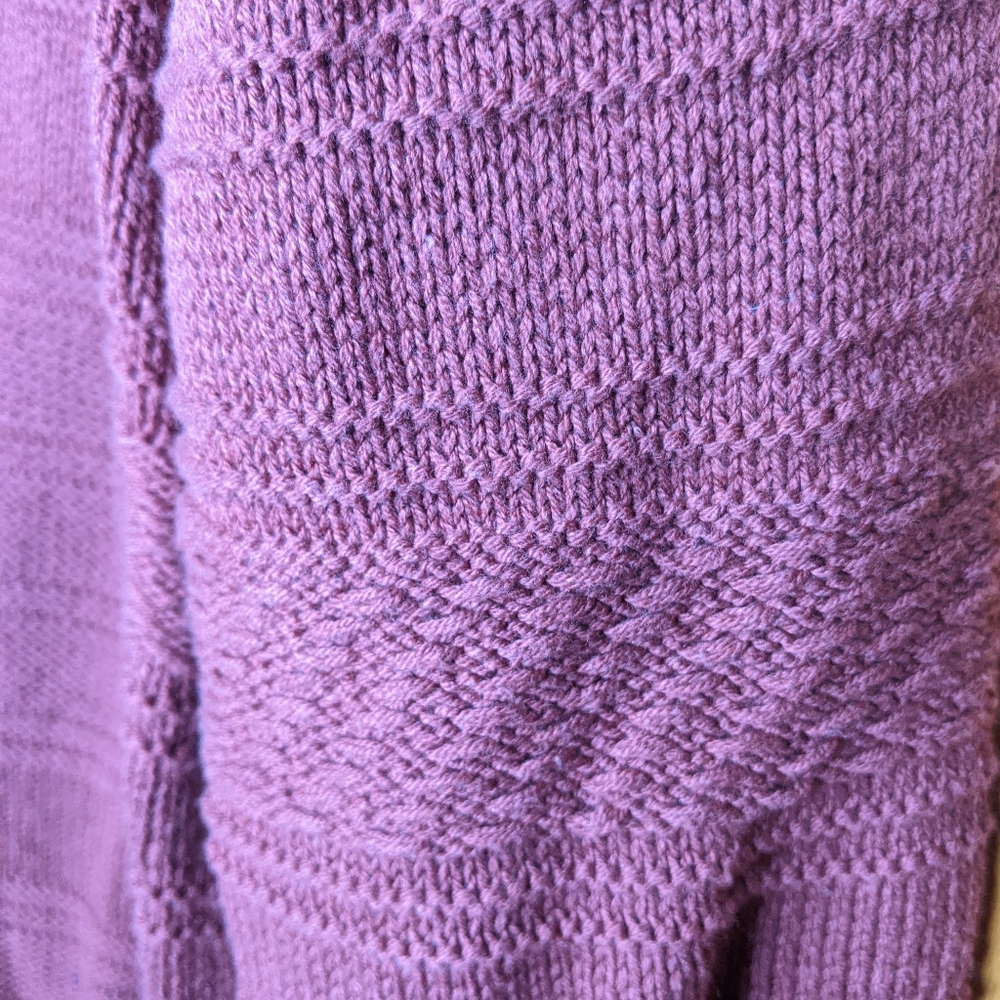 Women's Sonoma Goods For Life® Allover Stitch Cardigan Burgundy size Medium - Picture 4 of 4